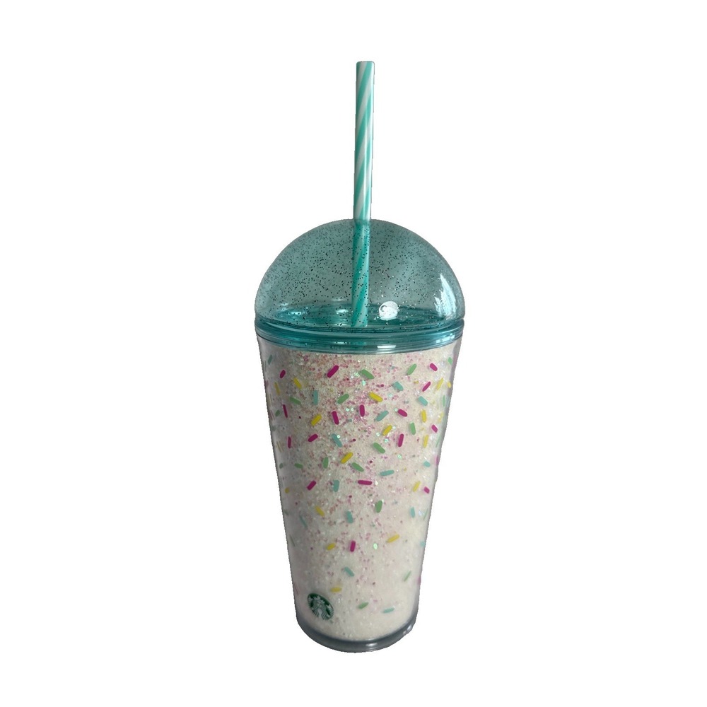 Starbucks 2025 Limited Edition Birthday Cake Glitter Dome Tumbler Cold CupStraw